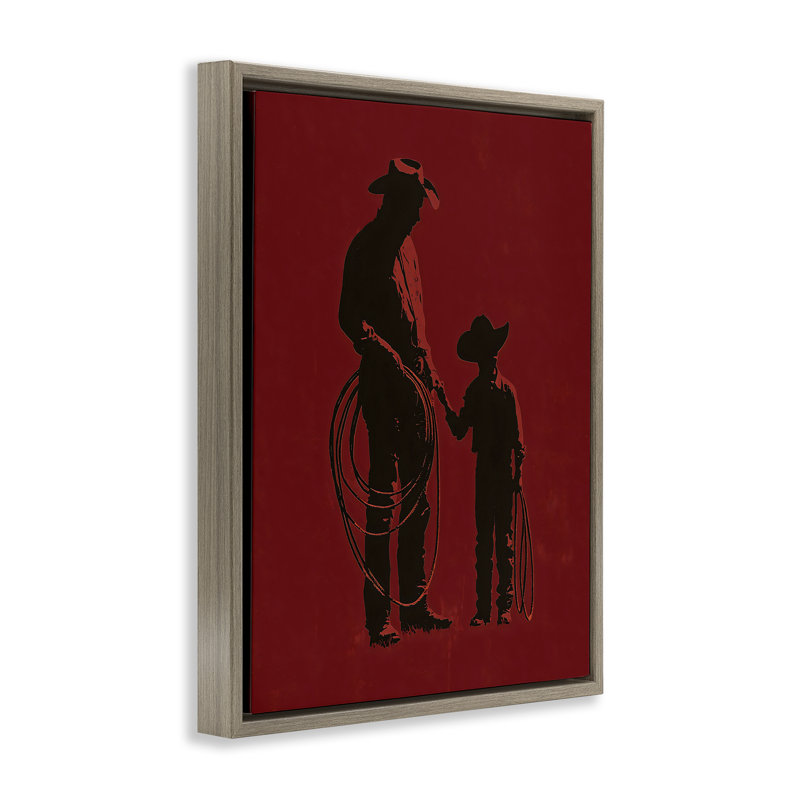 Cadre flottant bourgogne père et fils, design par Arlington Prints, H 31 po x l 25 po, Cadre flottant orme Montalcino