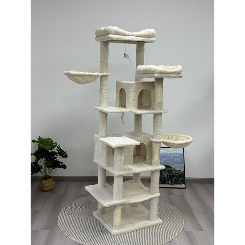 Arbre à chat multi-niveaux, Beige