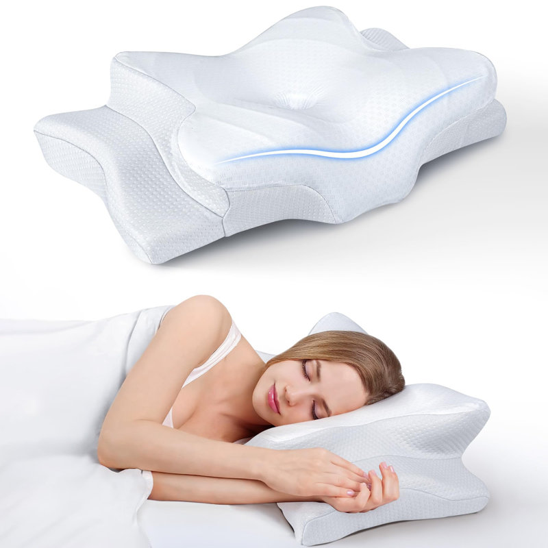 Ultra Pain Relief Cooling Pillow for Neck Support, Adjustable Cervical Pillow Cozy Sleeping, Odorless Ergonomic Contour Memory Foam Pillows, Orthopedic Bed Pillow for Side Back Stomach Sleeper