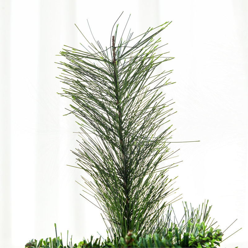 Arbre de Noël 9 pi avec 998 branches, ouverture automatique, base en acier, aiguilles de pin, vert