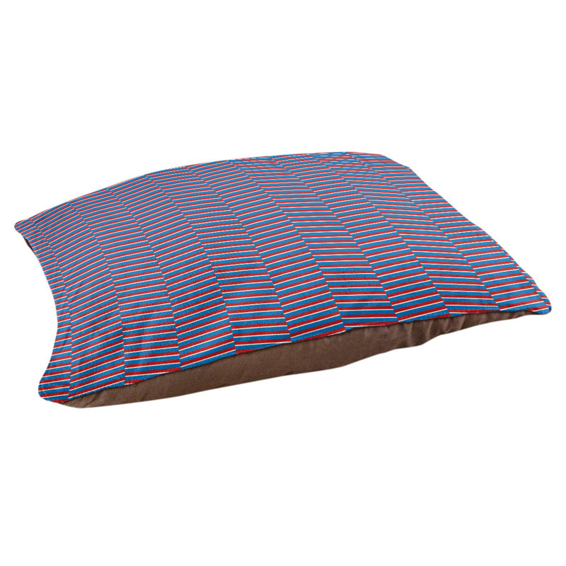 Oreiller intérieur en rupture fête, l 50 po x P 40 po x H 7 po, Rouge / brun / bleu
