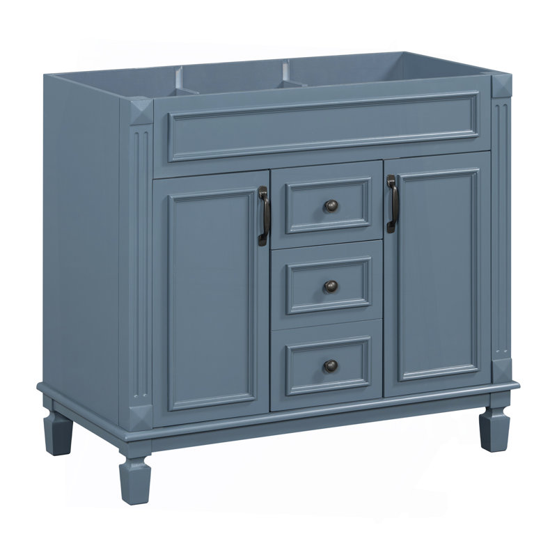 Armoire de salle de bain moderne avec portes et tiroirs à fermeture en douceur pour un rangement efficace