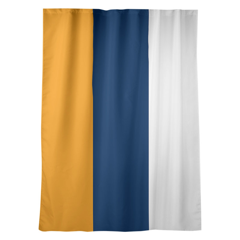 Blackout Curtain Single Panel, Gold/Navy/White