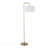 Contemporary Gold Metal Floor Lamp With Arched Base And White Linen Shade,  For Modern Home Decor And Lighting-1337164852-1337164853
