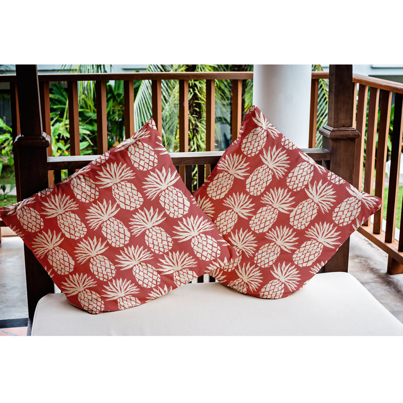 Coussin Botanical Blooms, 20 po x 20 po, Rouge myrtille