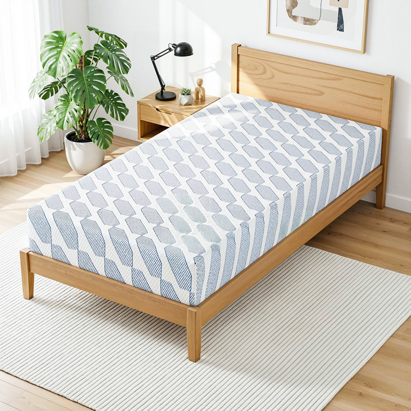 Matelas en mousse viscoélastique gélifiée mi-ferme, 10", Lit simple