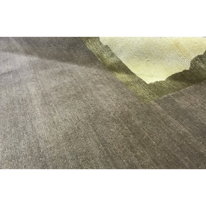 Wool Abstract Area Rug in Plum/Brown