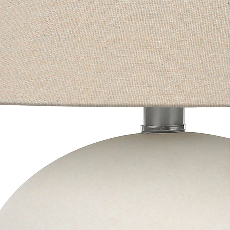 Lighting, H 16 po, lampe de table, abat-jour crème, céramique crème, contemporain