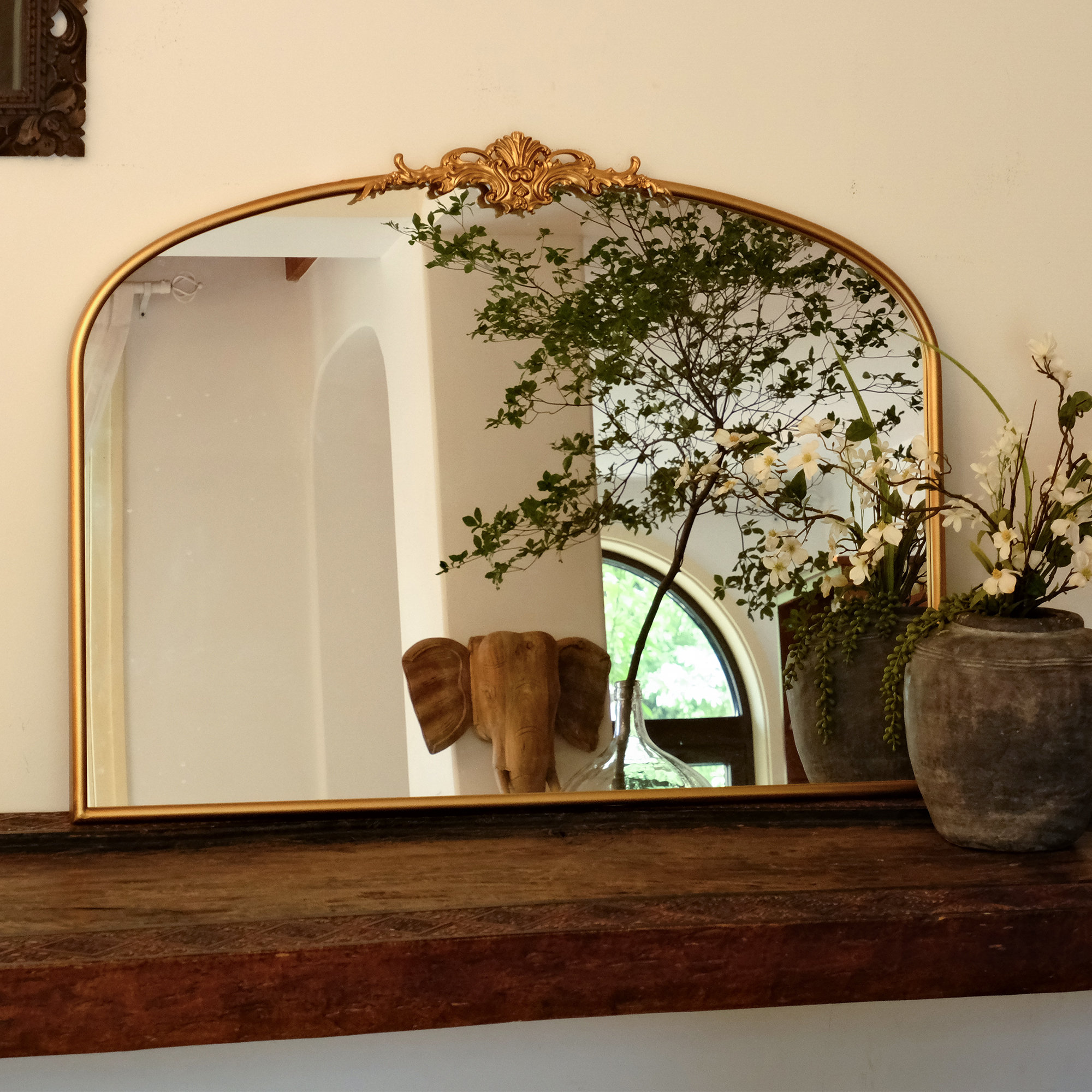 House of Hampton® Vintage Metal Arch Decorative Accent Mirror & Reviews | Wayfair