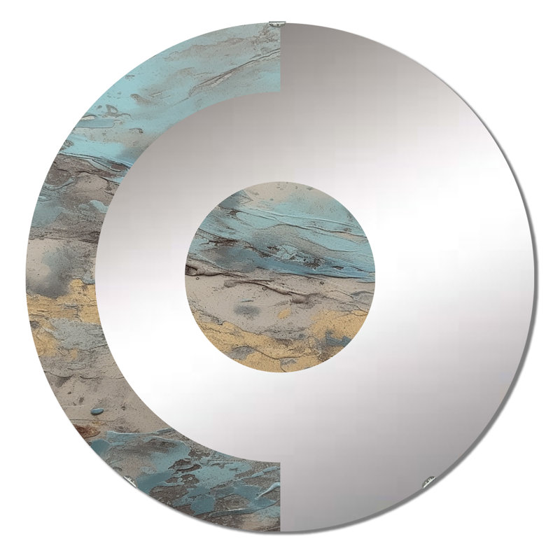 Garic - Miroir mural demi-cercle, 23,6 po x 23,6 po