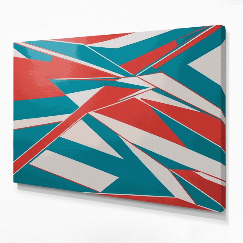 «Hard Edge 83», art mural sur toile bleue, H 20 po x l 30 po