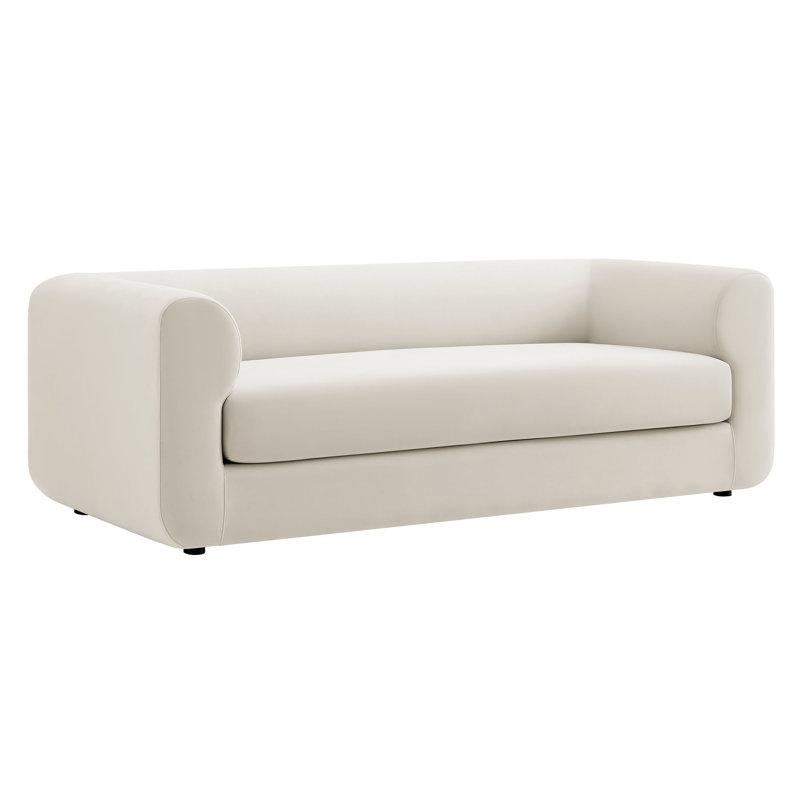 Leif 89" Boucle Upholstered Sofa, Alabaster