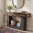 63" Long 2-Tier Farmhouse Console Table, Sturdy Open Storage Shelf & Scratch-Resistant Vintage Finish, Anti-Tip Design Suitable For Entryway