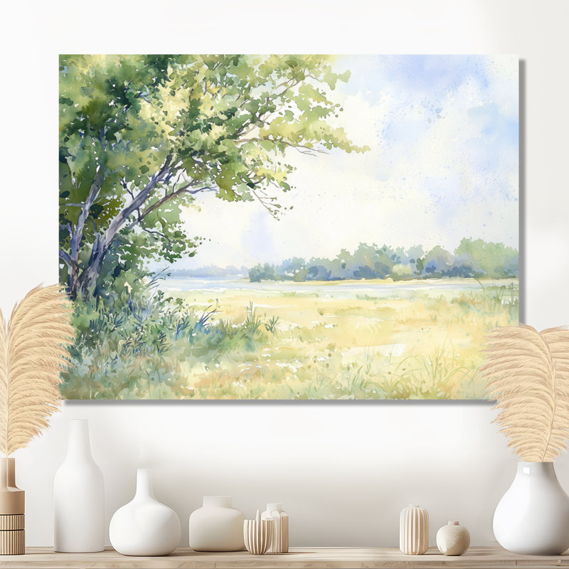 Texas Coast Meadows II - paysages, art mural en métal, impression sur métal Texas, H 34 po x l 44 po