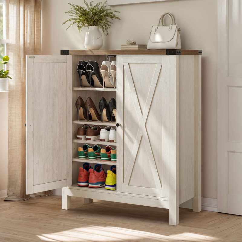 Armoire de rangement pour chaussures Versus, Blanc