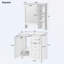 Meuble-lavabo avec lavabo, 3 tiroirs, tablettes réglables-105587675