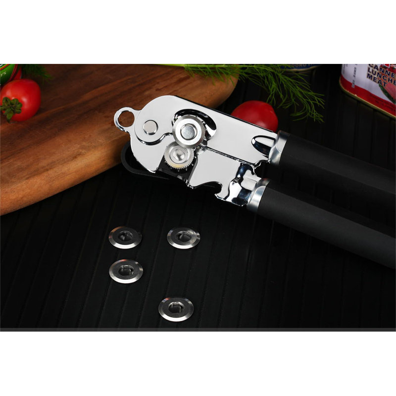 Can Opener Manual, 2Nd Generation Blade, Handheld Can Opener With Magnet, Super Sharp Cutting Wheel For Smooth Edge Cut, Soft Grip,Oversized Knob For Seniors & Arthritis, Easy To Use