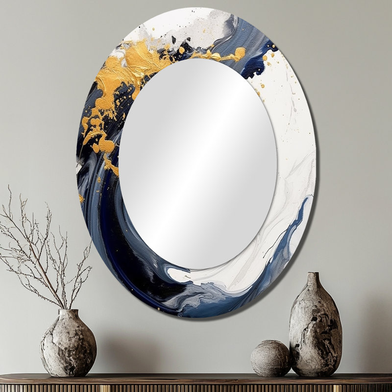 Kirrily - Miroir abstrait en métal, 40 po x 30 po