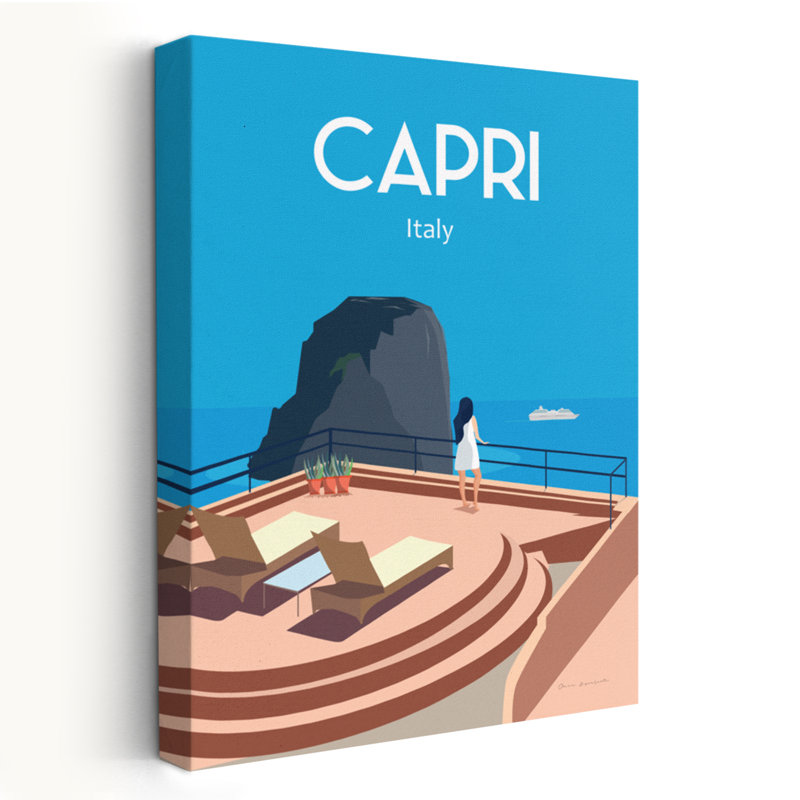 Capri - aventure Publicité bleu Capri Art, H 24 po x l 16 po