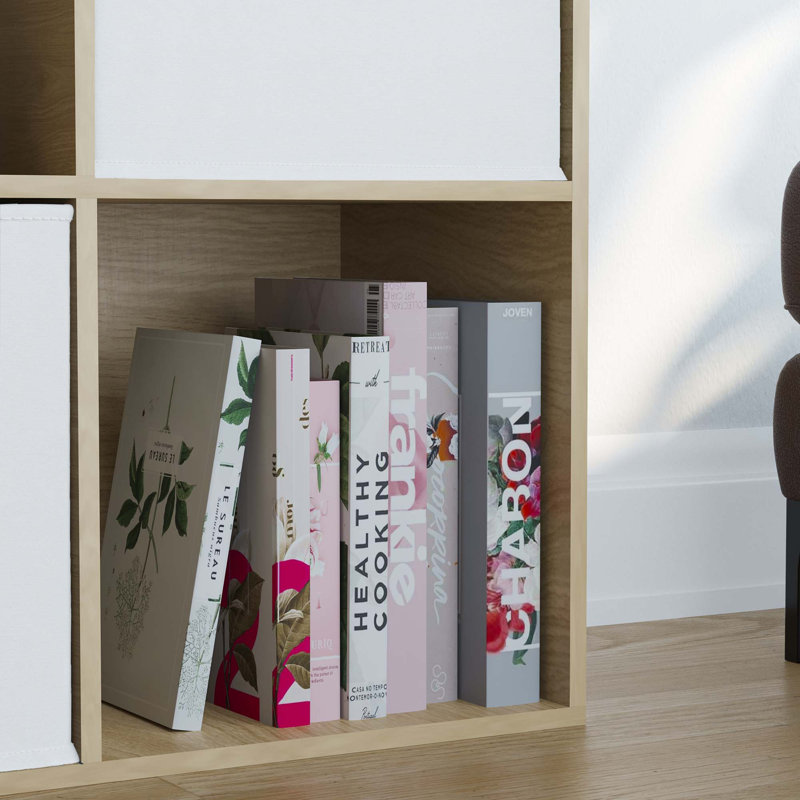 Herlind 96.5 cm H x 64.5 cm W Cube Bookcase, Beige/White