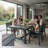 Durable Rectangular Outdoor Dining Table with Umbrella Hole