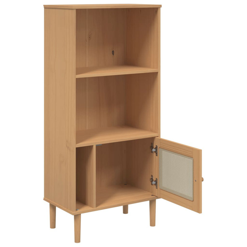 130 H x 60 W Bookcase Rattan Look, Brown 