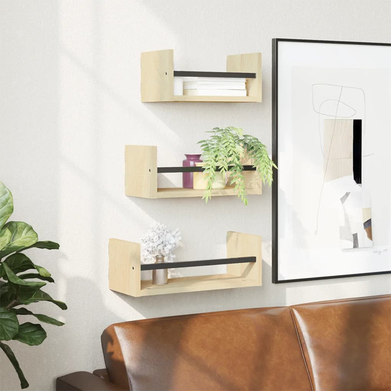 Adreina 3 Piece Floating Shelf, Sonoma Oak