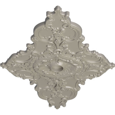Endurathane Melchor Diamond Ceiling Medallion, 67 1/4"W x 43 3/8"H x 4"ID x 2"P (Fits Canopies up to 4"), Hand-Painted Pearl White Finish