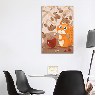Little Squirrel Coil 1 Piece Wrapped Canvas Painting