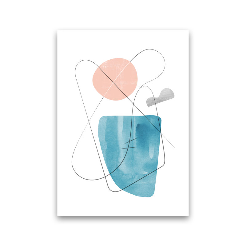 Abstraction With Grey Lines VIII - Print, 88cm H x 64cm W x 3cm D, Oak Framed Canvas