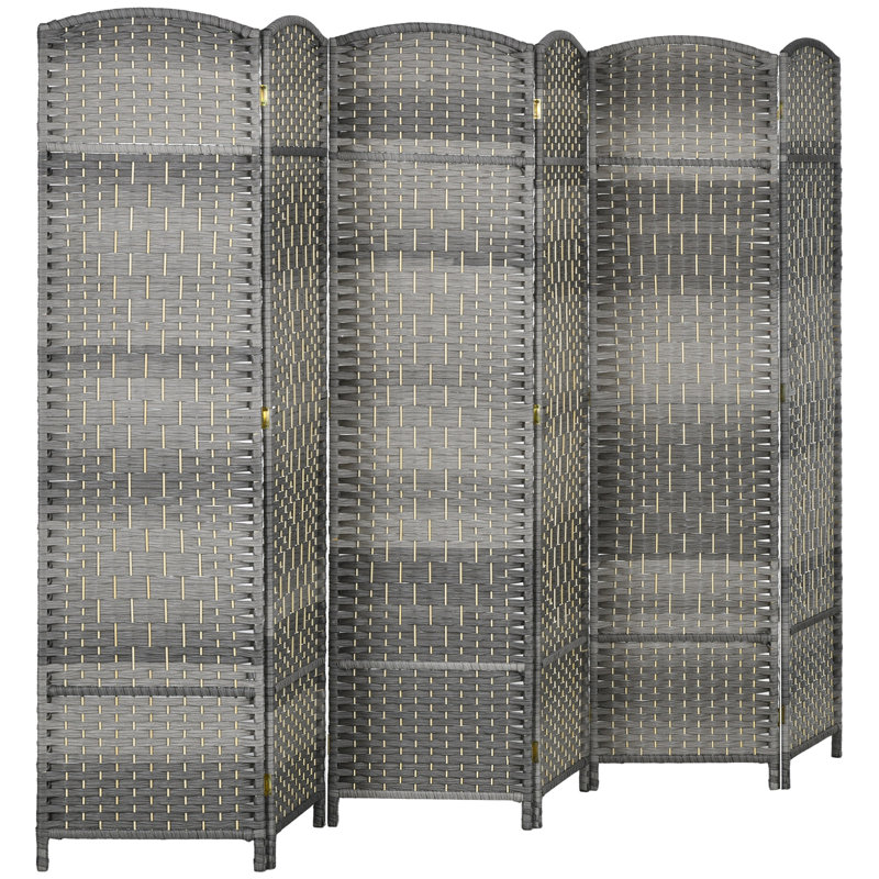 Cloison pliante en bois massif Sharod, Gris, H 70,9 po x l 106,3 po 