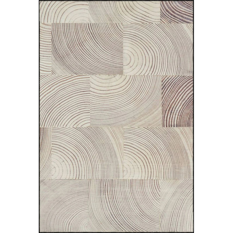 Tapis lavable crème à motifs tissés, Rectangle 2 pi 4 po x 4 pi