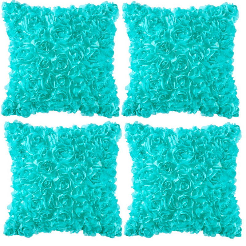 Microsuede Pillow Cover, Aqua, 20" x 20"