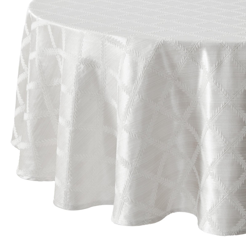 Lenox Laurel Leaf Tablecloth, White, 70"x86" Oval