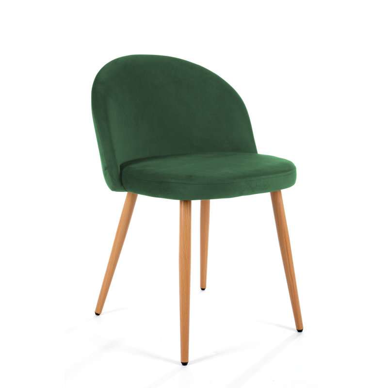 Adrianah 48cm H Velvet Upholstered Upholstered Back Side Chair in Green