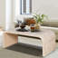 Table basse Farmhouse Vintage avec un design Art déco incurvé et un assemblage facile