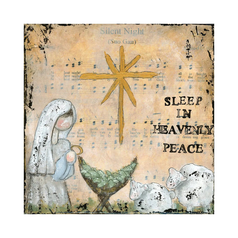Silent Night 1 Piece Wall Art on Canvas, 30.48 cm H x 30.48 cm W, Wrapped Canvas