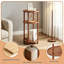 Petite table d'appoint ronde avec station de charge, table de bout en bambou à 3 niveaux, table de chevet compacte pour petits espaces, assemblage facile, appartement dans la chambre à coucher du salon