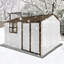 Abri de jardin en métal 10 pi x 8 pi avec rangement blanc et jaune avec fenêtre-119307022-119307025