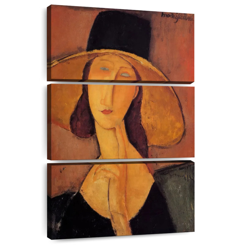Leisha Jeanne Hebuterne dans un grand chapeau, H 38 po x l 24 po