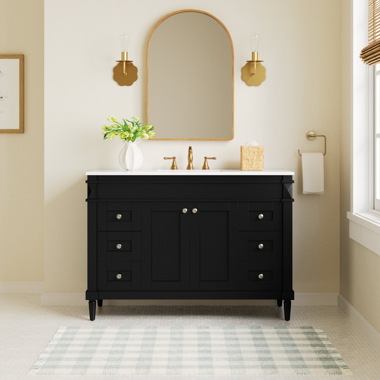 Readington 48'' Single Bathroom Vanity, Black