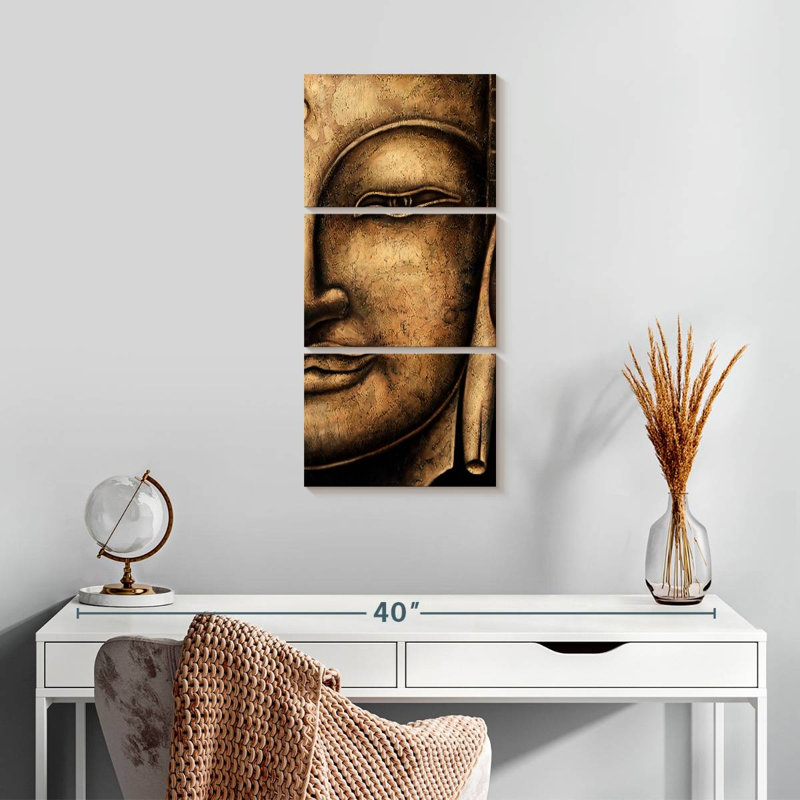 Bouddha souriant, H 27 po x l 12 po