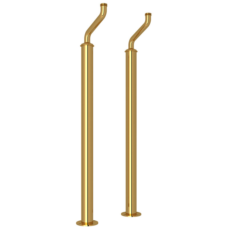 Floor Pillar Legs, Unlacquered Brass