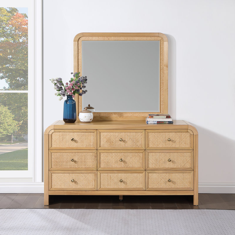 Miroir d'appoint biseauté Aerik, Naturel