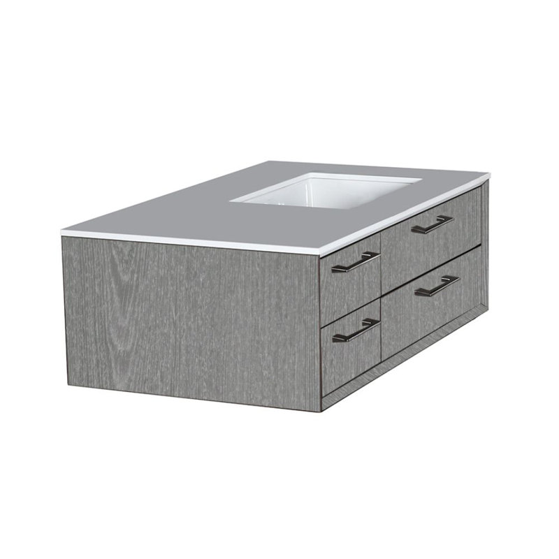 Gemelli 36'' W Vanity Top, Polished White