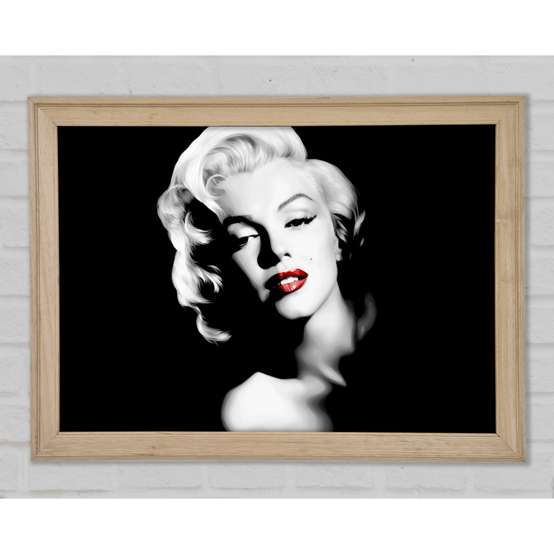 Marilyn Monroe Red Lips Landscape - Einzelner Bilderrahmen Kunstdrucke