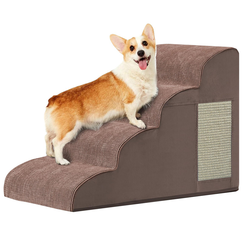 Marches pour chiens, escaliers pour petits chiens, 4 marches (H 19,7 po x l 15,7 po x P 28,3 po), Café