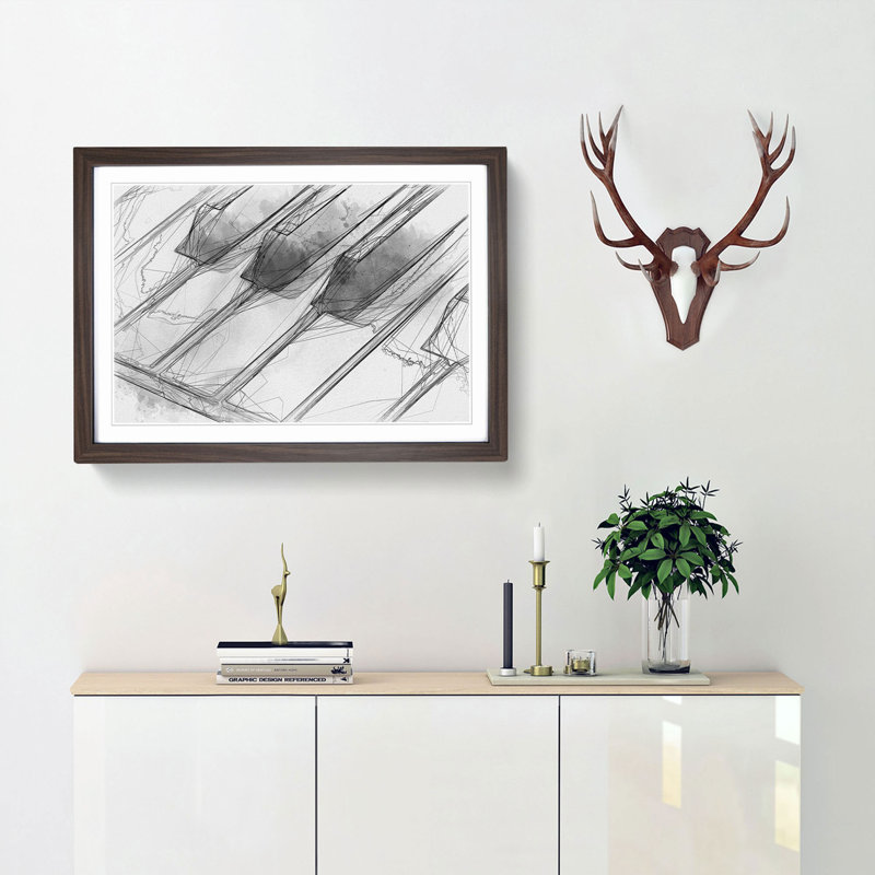 Keyboard Keys in Abstract - Framed Print, Walnut, 40cm H x 60cm W x 2cm D
