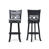 Scoggin Swivel Upholstered Counter Stool with Solid Wood Frame
