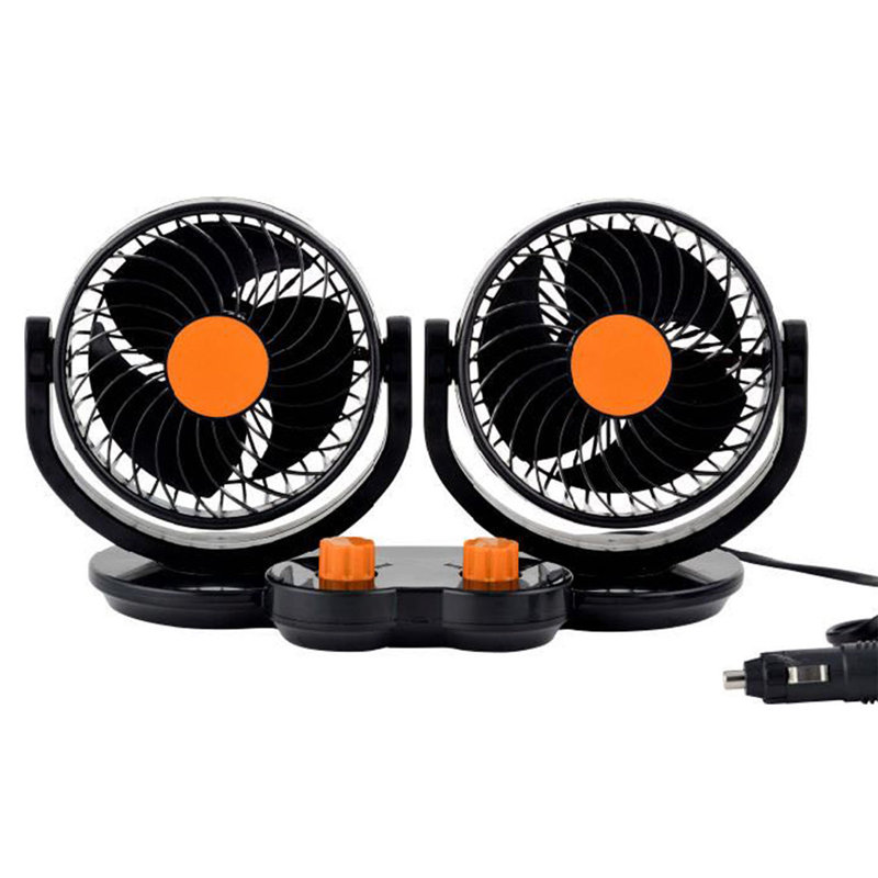 Kbndieu 24V Car Fan Car Interior Accessories 360 Degrees-Round Car Cool Accessories Fan Ventilation Board Summer